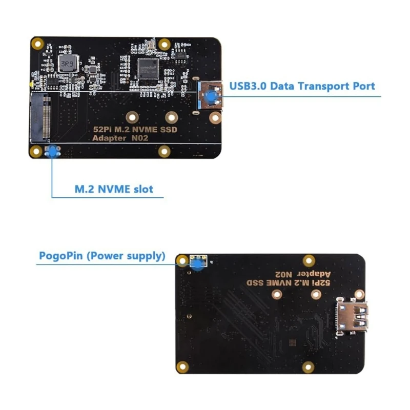 Bộ điều hợp SSD M2 NVMe cho Bảng điều hợp mở rộng lưu trữ RaspberryPi4