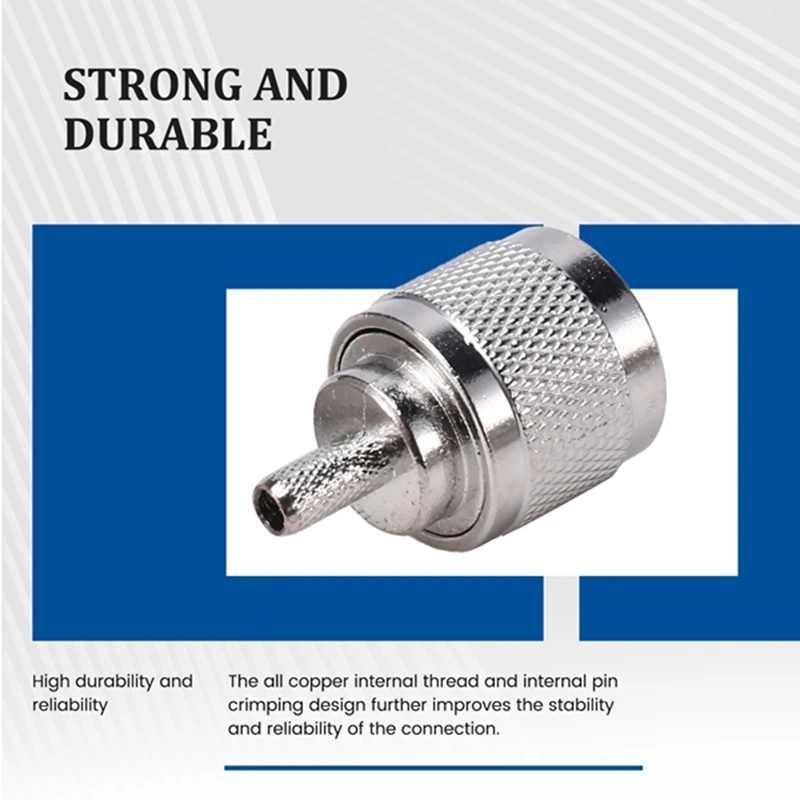 ●100PCS Antenna Connector RF Coaxial Connector NType Male N-C-J3 All Copper Internal Thread Internal Pin Crimping Type-ABFB