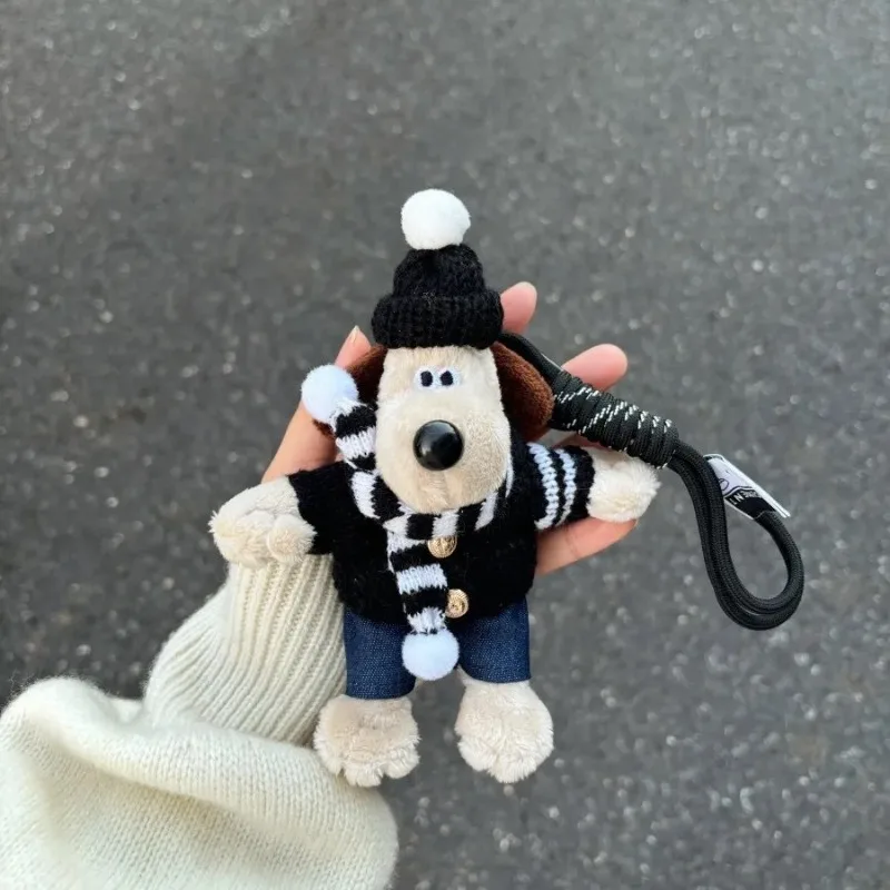 Anime keychain 12cm pilot Gromit kawaii dressing Plush pendant Cartoon car keychain cute child Toy Gift couple Backpack pendant