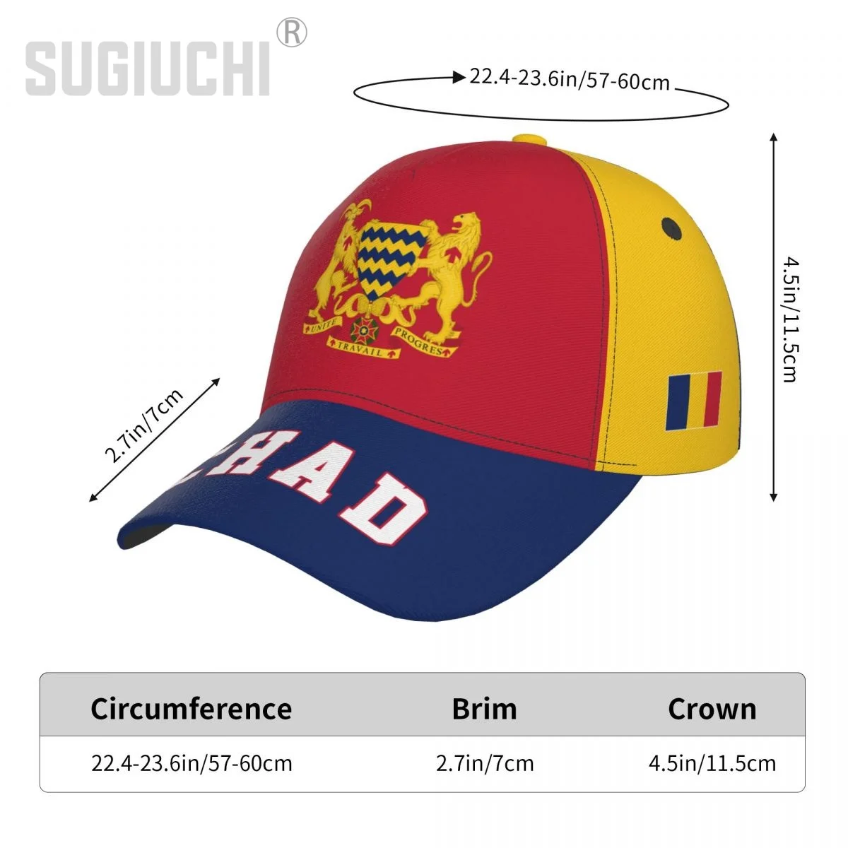 للجنسين تشاد العلم شاديان الكبار قبعة بيسبول قبعة وطنية لمحبي كرة القدم البيسبول الرجال النساء