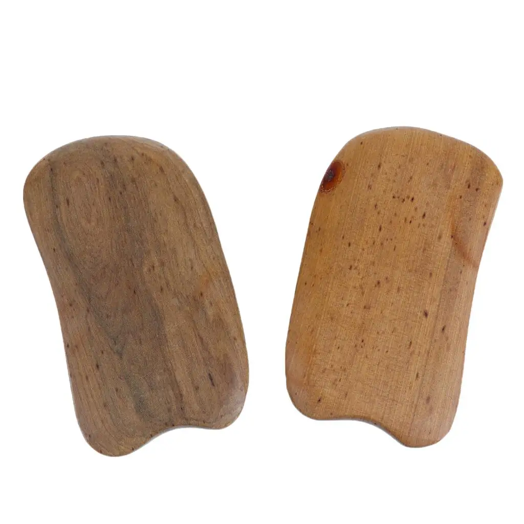 Natural Sandalwood Guasha, Ponto Acupuntura, Massagem Board, Raspagem, 2 pcs