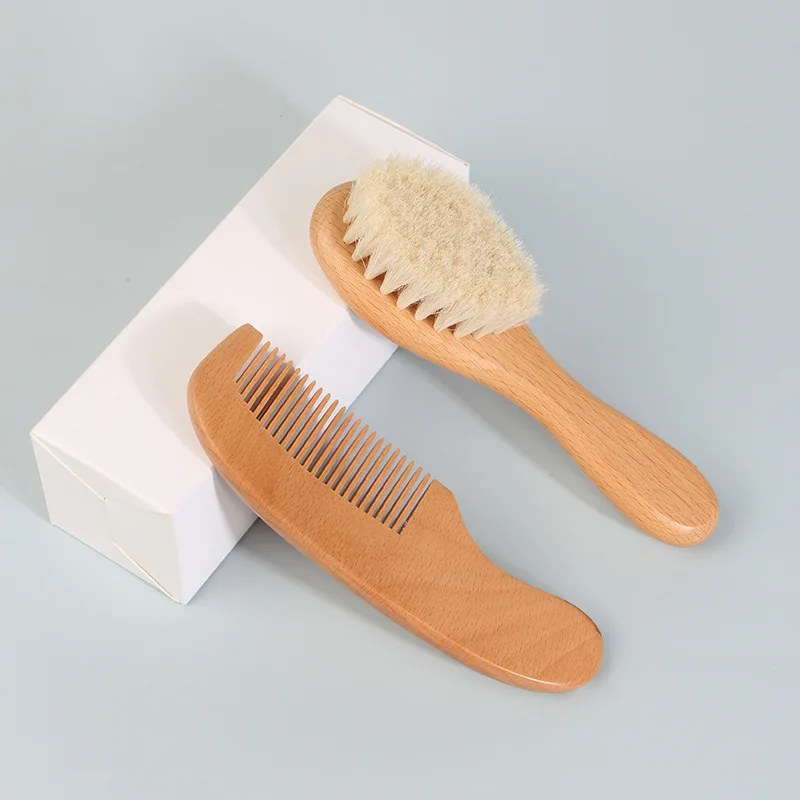 Wooden Baby Hair Brush Comb Soft Baby Bath Brush Clean Hair Body Gentlely Baby Protect Shower Baby Wash Care Tool