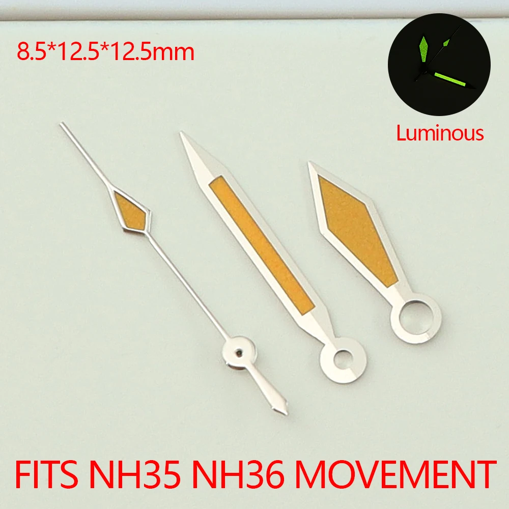 NH35 Hands Watch Accessories Pointe C3 Luminous Watch Pointers For Seiko NH35 NH36 Movement High Quality Replacement Parts Hands