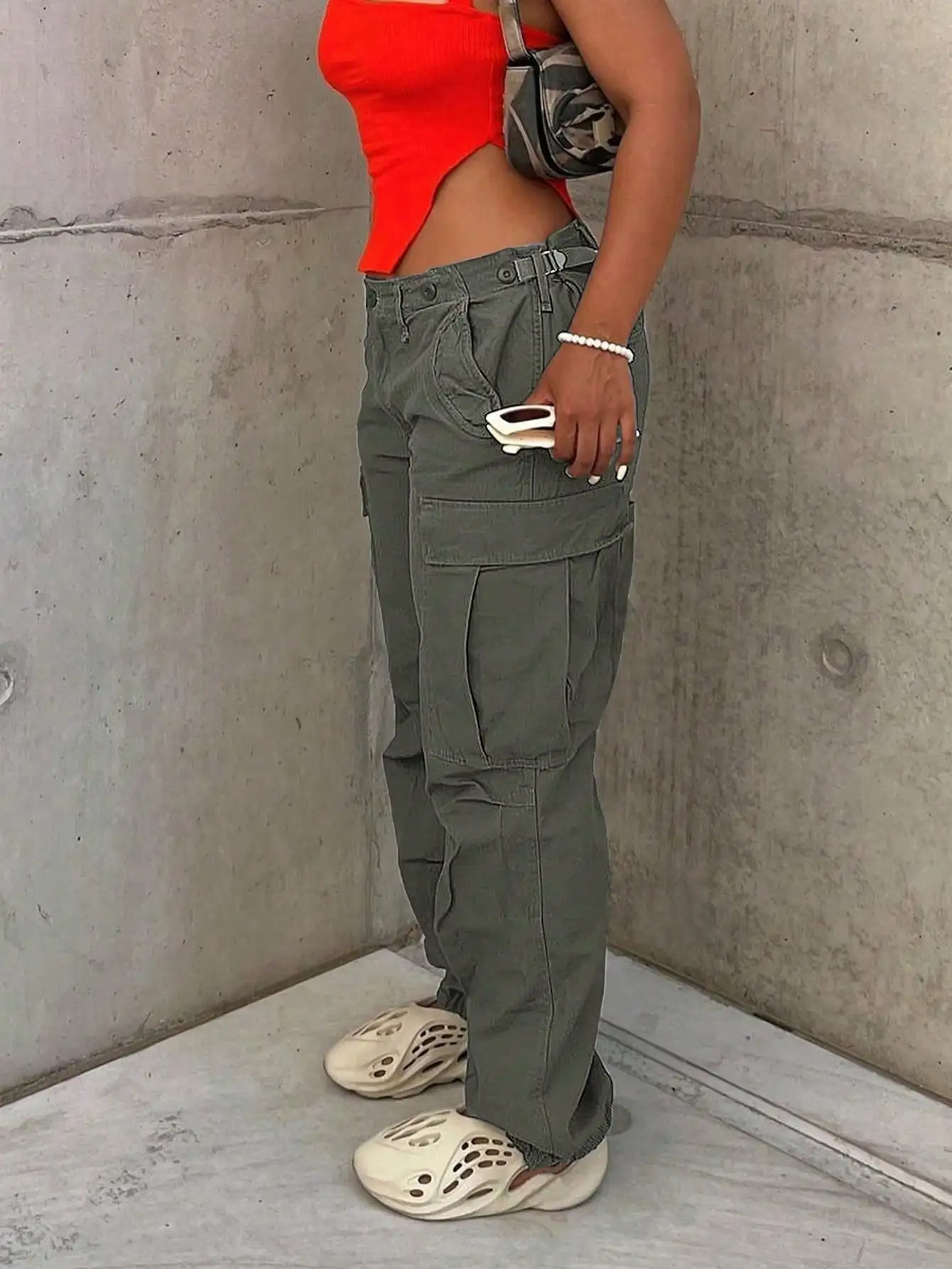 Women's Y2K Mid-Rise Overalls - Loose Elastic Wide Leg Casual Pants for Streetwear/Mountaineering/Sports (New Year Warm Thermal)