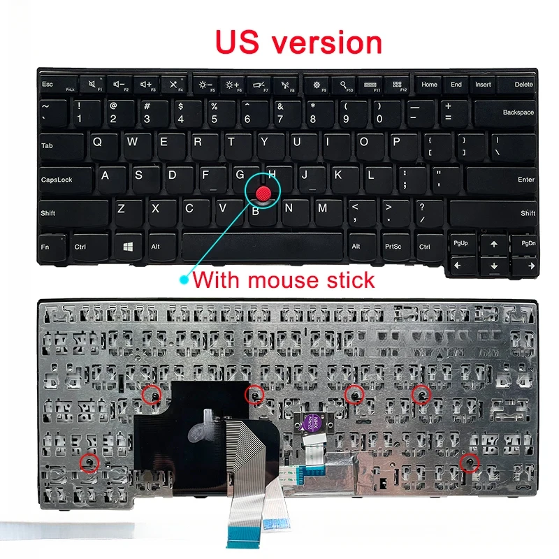 US English  Laptop Keyboard For Lenovo IBM Thinkpad E431 E440  L440 L450 L460 L470 T431S T440 T440P T440S T450 T450S T460