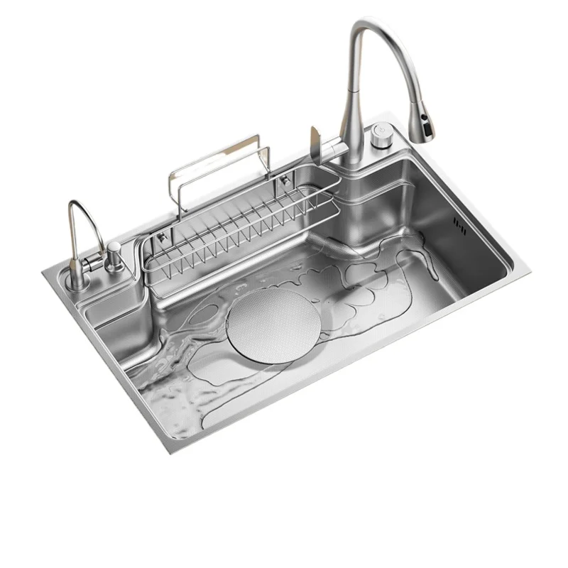 

Японская кухня, большая однослотовая раковина для овощей из нержавеющей стали, бытовая маленькая раковина для риса, утолщенная посудомоечная машина