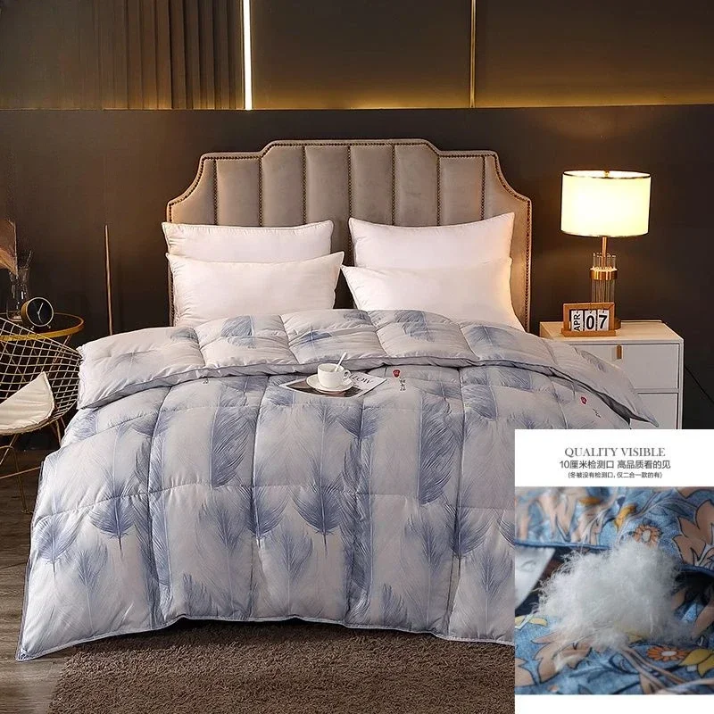 Lightweight Comfortable Down Duvets White Goose Velvet Winter Quilts Core Double Family Single Dormitory Warm Down Comforter #6