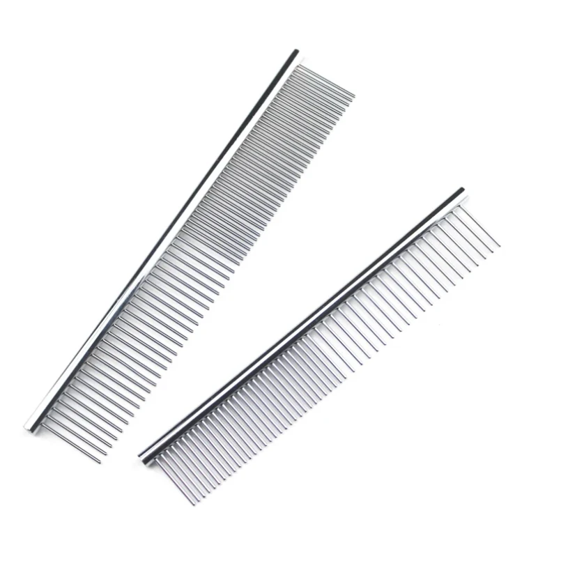 

Stainless Steel Dog Comb Long Thick Hair Fur Removal Brush 16/19cm Pets Dog Cat Grooming Dematting Combs for Shaggy Dogs