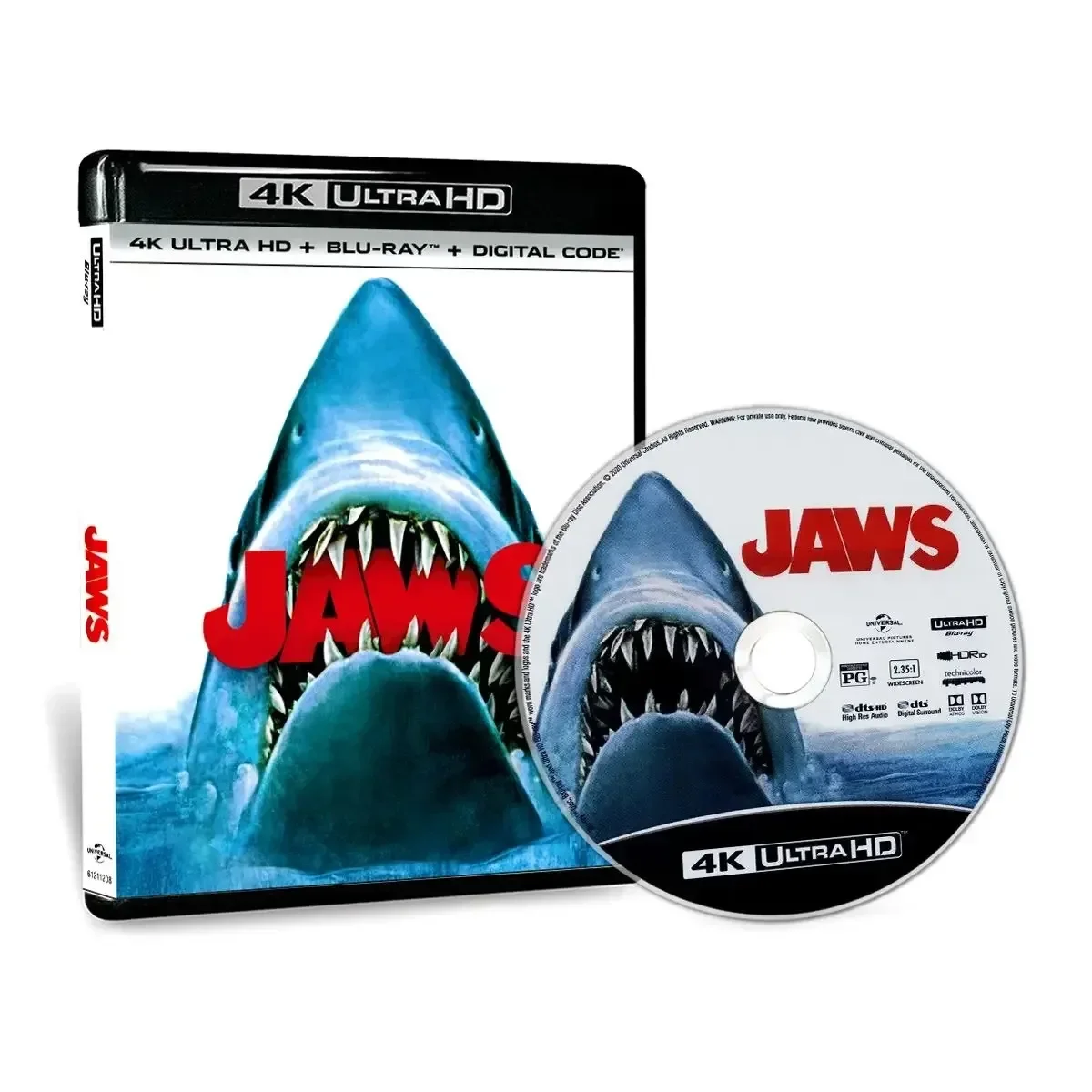 Jaws (1975) 4K UHD PS5 Compatible XSX BD Movie Blu-ray Disc, Dolby Vision Atmos High Definition BD