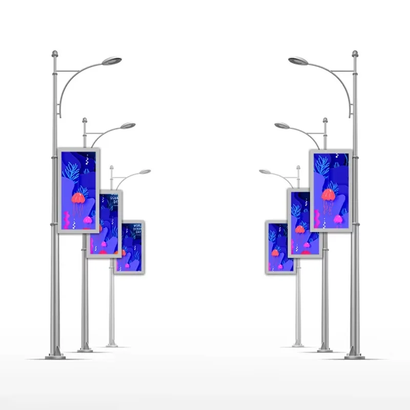 2025Waterproof Outdoor Full Color Light Solar Powered Traffic LED Display SMD Board Street Pole Advertising LED Screen