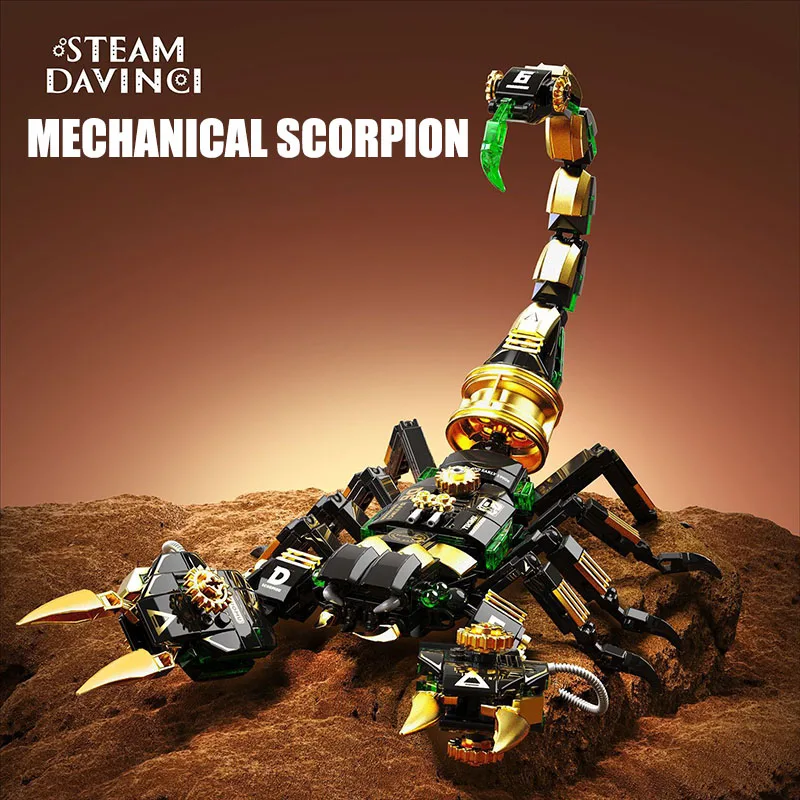 MOC 502pcs Steam Mechanical Scorpion Model Building Blocks Bricks Creative DIY Mechanical Insects Toys For Children Boys Gifts