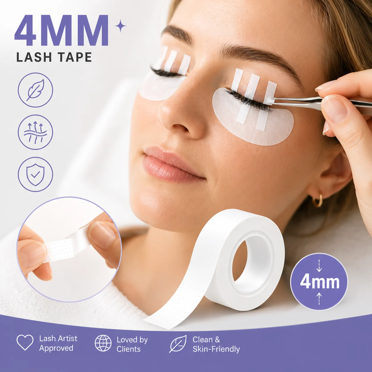 4mm Breathable Eyelash Lift Tape Medical Paper Extension False Eye Remedy Pupil Repair White Eye Fake Eyelid Lifting Tape