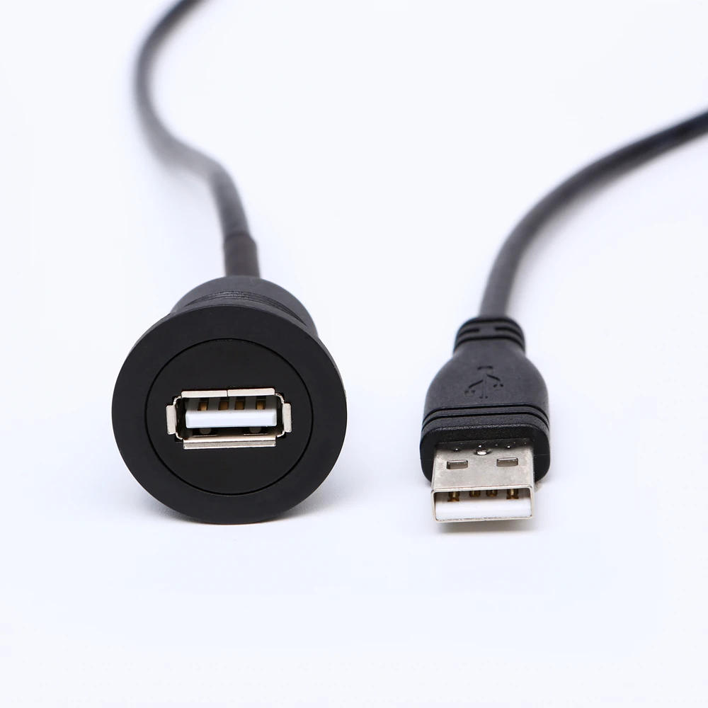 Otwór 22mm zainstaluj złącze USB/gniazdo żeńskie a-męskie A z przedłużaczem (60cm,150cm)