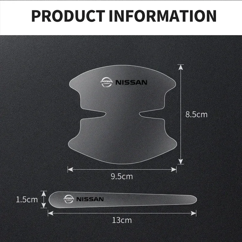 8Pcs PVC Transparent Car Door Handle Wrist Bowl Trim Stickers For Nissan X-TRAIL XTRAIL T30 T31 T32 2013-2019 Logo Accessories