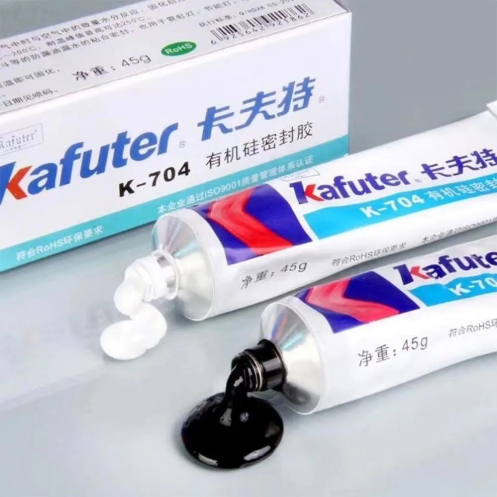 

Kafuter 45g Silicone Industrial Adhesive K-704 704B Silicone Rubber White /Black Waterproof Insulation Electronic Sealing Glue