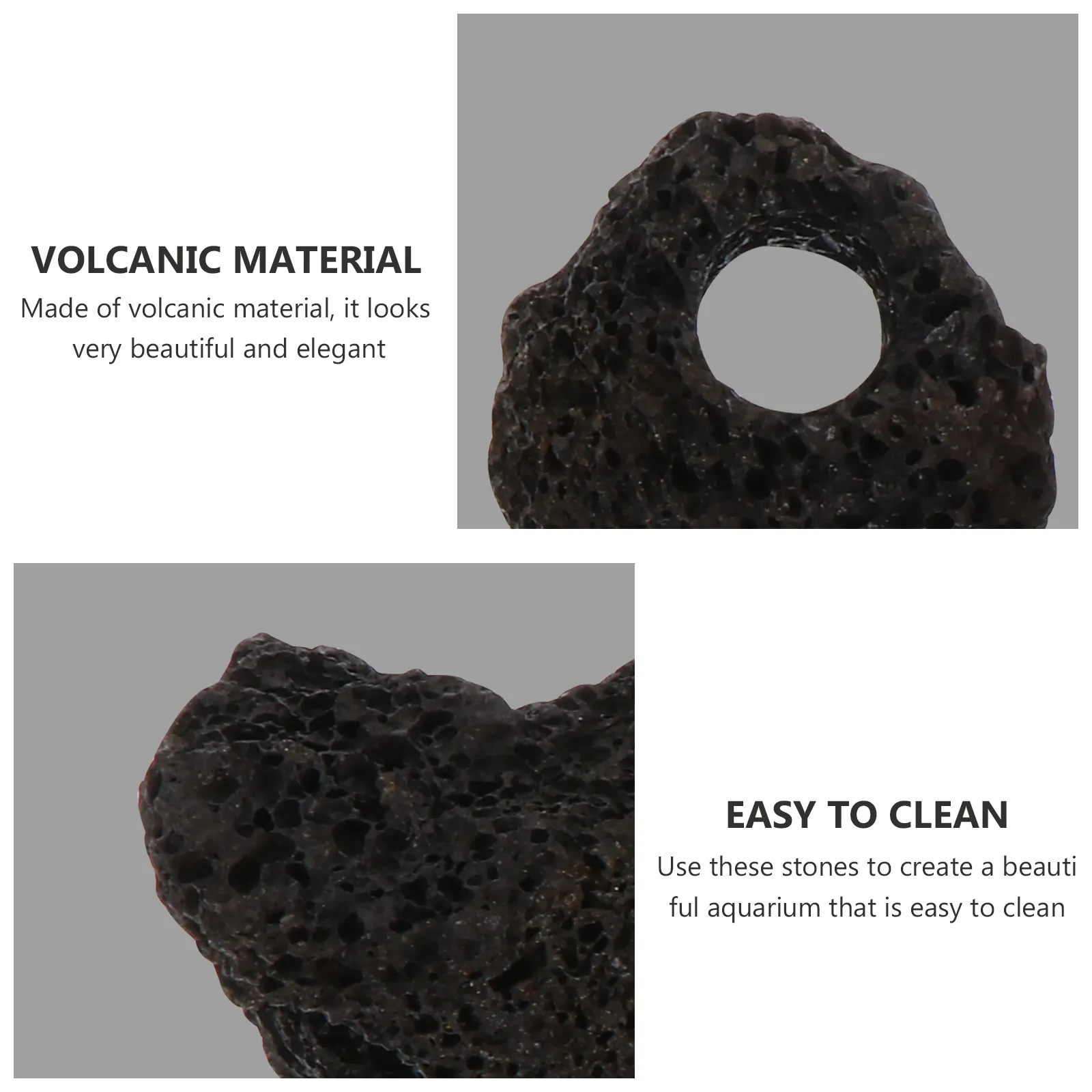 10Pcs Natural Volcanic Rocks Ornament for Aquarium Fish Tank Habitat Stone Cave Shelter Safe for Fresh Salt Water Easy Clean view 3