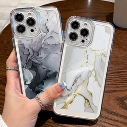 Marble Pattern Clear Case For iPhone 14 15 Pro Max 13 Pro 15 Plus Shockproof Transparent Soft Silicone Phone Back Cover Fundas
