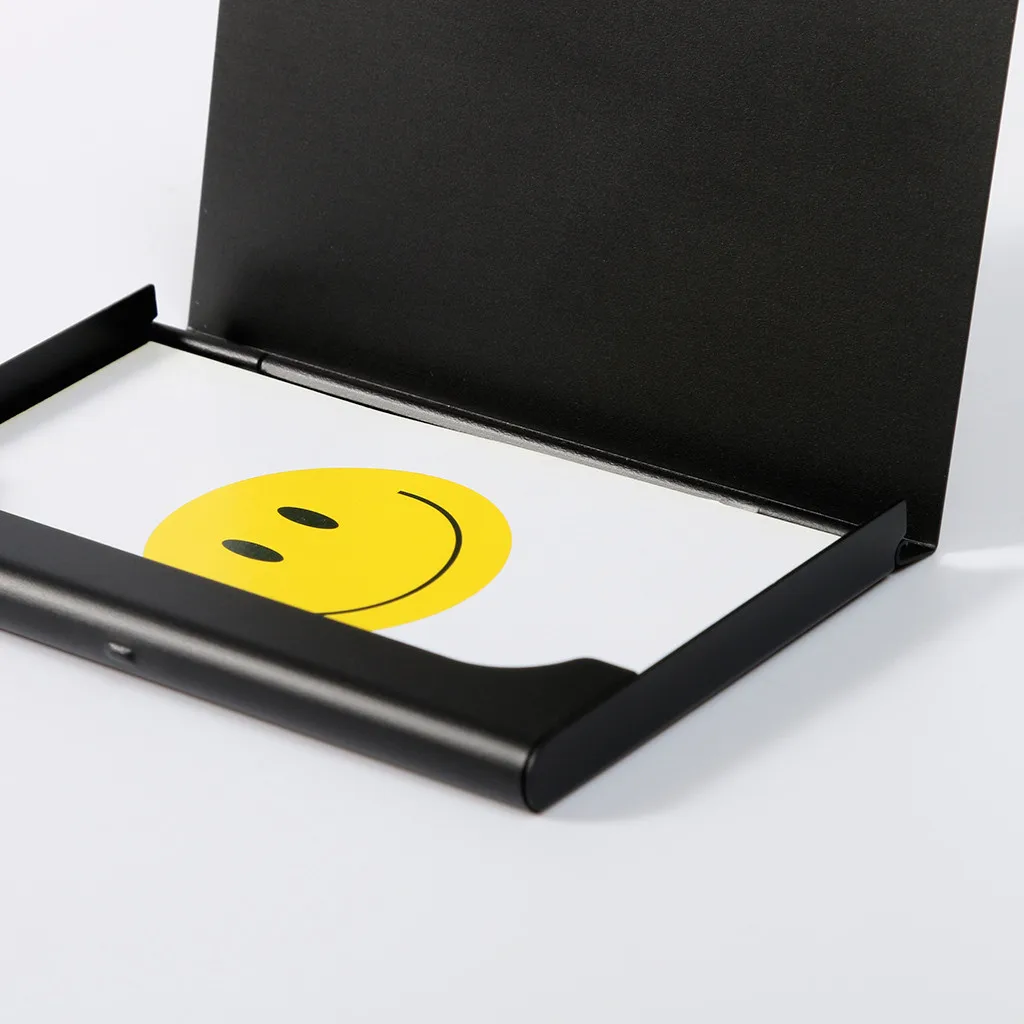 صندوق بطاقة عمل إبداعي من سبائك الألومنيوم ، غطاء صندوق معدني ، محفظة هوية الائتمان ، حامل متعدد الألوان