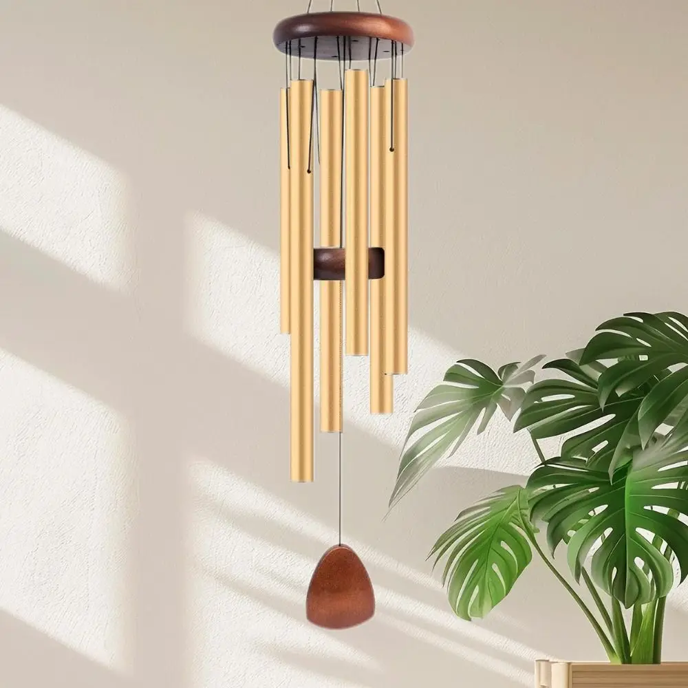 Bells Crafts Large Metal Aluminum Wind Chime Retro 6 Tubes Wind Bell Pendant Craft Gift Serenity Wind Bell Home Decoration