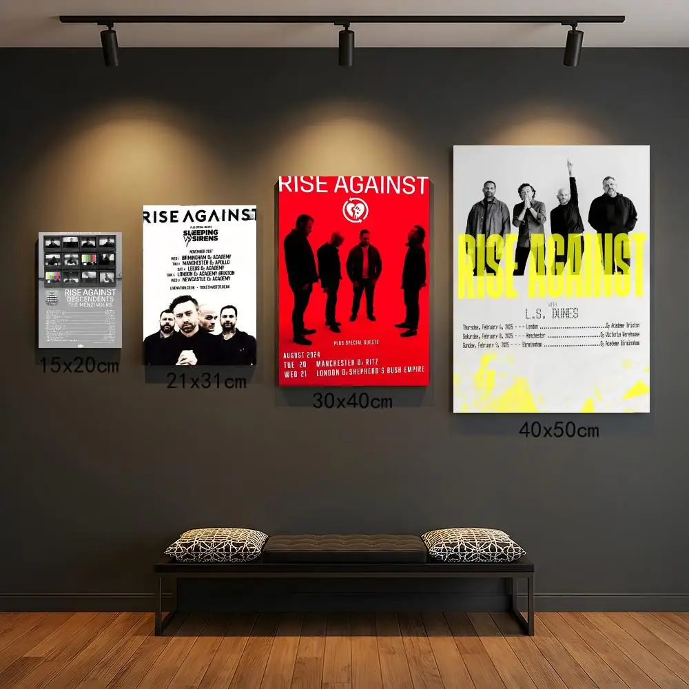 band R-Rise Against-T Poster Self Adhesive Wall Decor for Modern Home Cafe Office and Bar