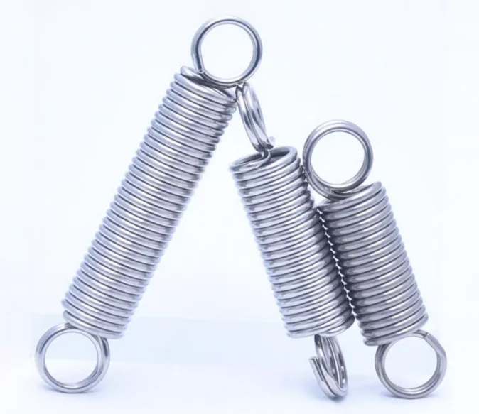 5pcs/lot 0.6mm 304 Stainless Steel O Hook Tension Cylindroid Helical Pullback Extension Tension Coil Spring OD 4-8  lengh 15-200