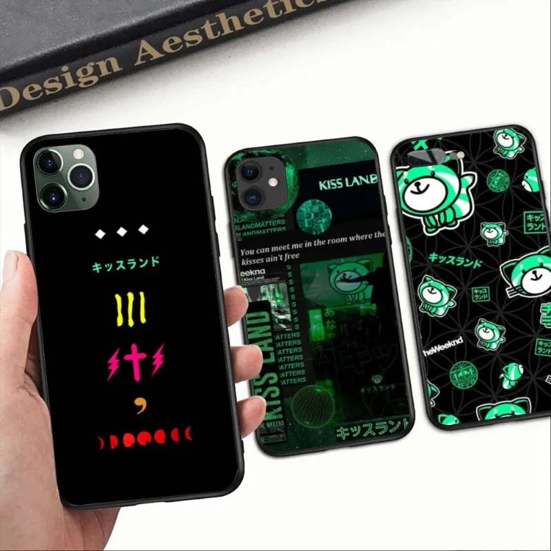 Weekend KissLand Mobile Phone Case for iPhone 15 14 13 12 11 XS X 8 7 6 Plus Mini Pro Max SE 2022 Black Soft Phone Cover Funda