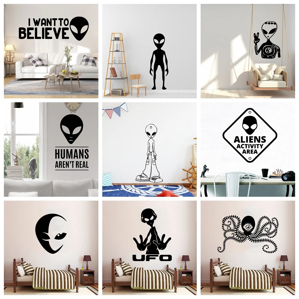 1 pc Creative Alien Wall Sticker Vinyl Art Home Decor For Ki