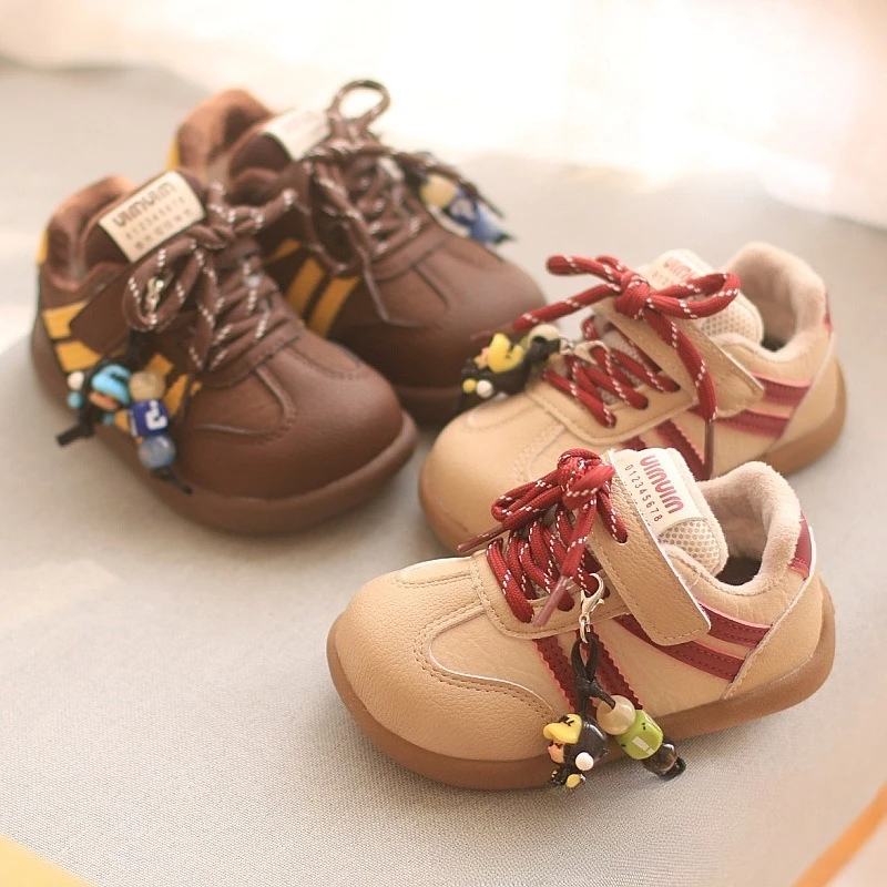 

Toddler Kids Sports Shoes Soft Sole Boys Girls Walking Shoes Striped Winter New Fashion Children Casual Shoes Wear-resistant