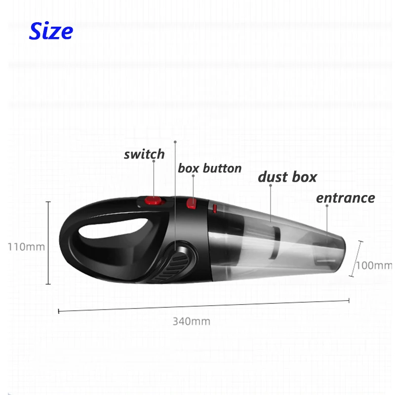 8000Pa Wireless Vacuum Cleaner Powerful Cyclone Suction Handheld Auto Vacuum Cleaner USB Charging for Car Pet Home Hair