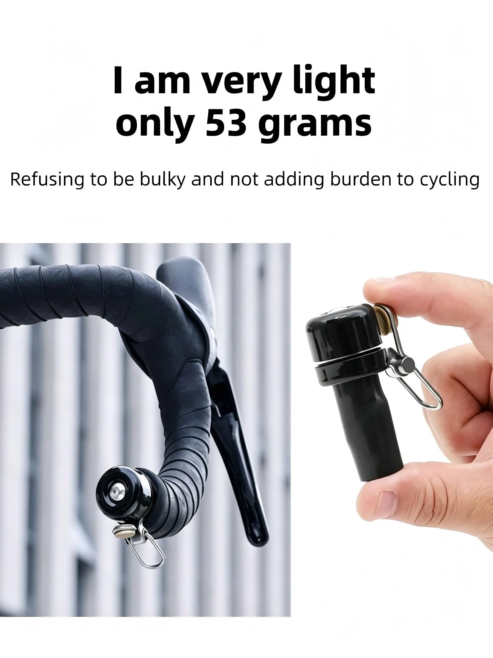 1/2 Stück Fahrradklingel für Rennräder, Lenkerklingel, gebogene Lenkerklingel, Warnton, Lenkerendklingel, Fahrradzubehör