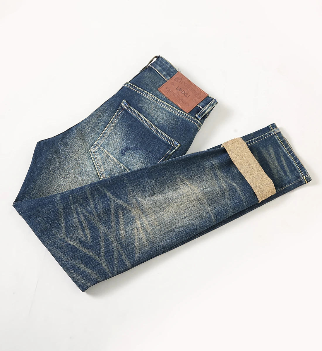 Italian Style Fashion Men Jeans High Quality Retro Blue Elastic Stretch Slim Fit Ripped Jeans Men Vintage Designer Denim Pants