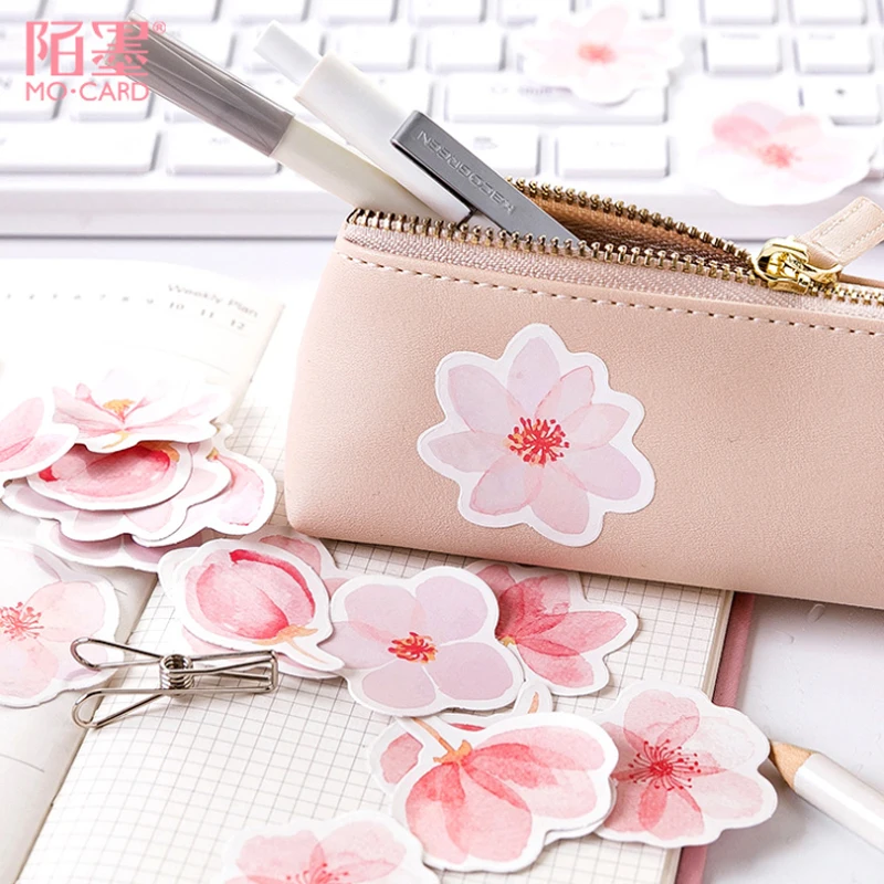 45pcs/box Lovely Cherry Blossom Story Decoracion  Stickers Scrapbooking Stationery Student Office Supplie