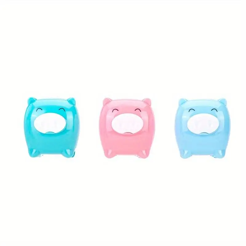 2Pcs Random Color Cute Kawaii Animal Pig Sweet Candy Colored Pencil Sharpener Korean Kids School Supplies Stationery