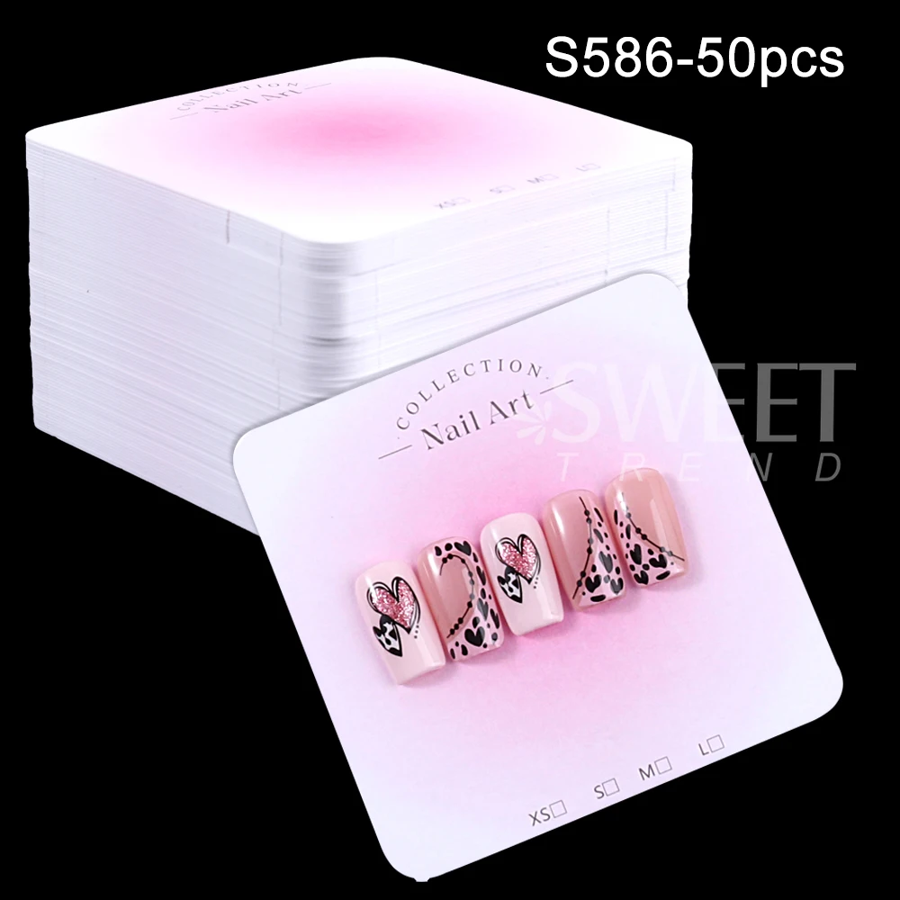 20/30/50/100 Stück 6,5x6,5cm Nail-Art-Präsentationskarten, Verpackungskarten für Press-on-Nägel, Maniküre-Kunstnägel-Display-Deko-Paketkarten – Detail 9