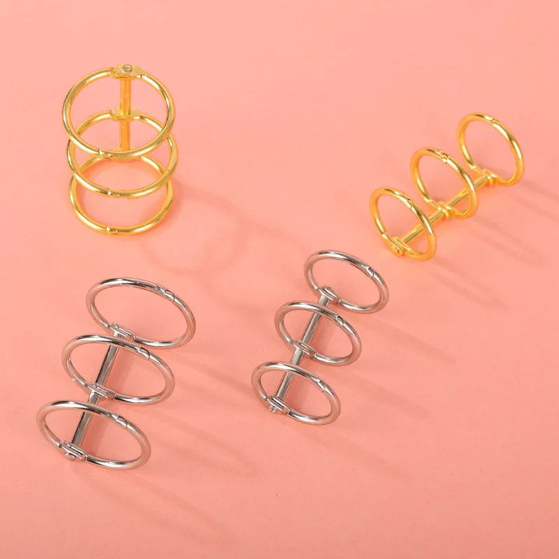 10/50PCS Pack ReadStar Triple-Loop Iron Ring for Loose Leaf Desk Calendar 19mm Pitch 15-30mm Inner Diameter DIY Binding Rings