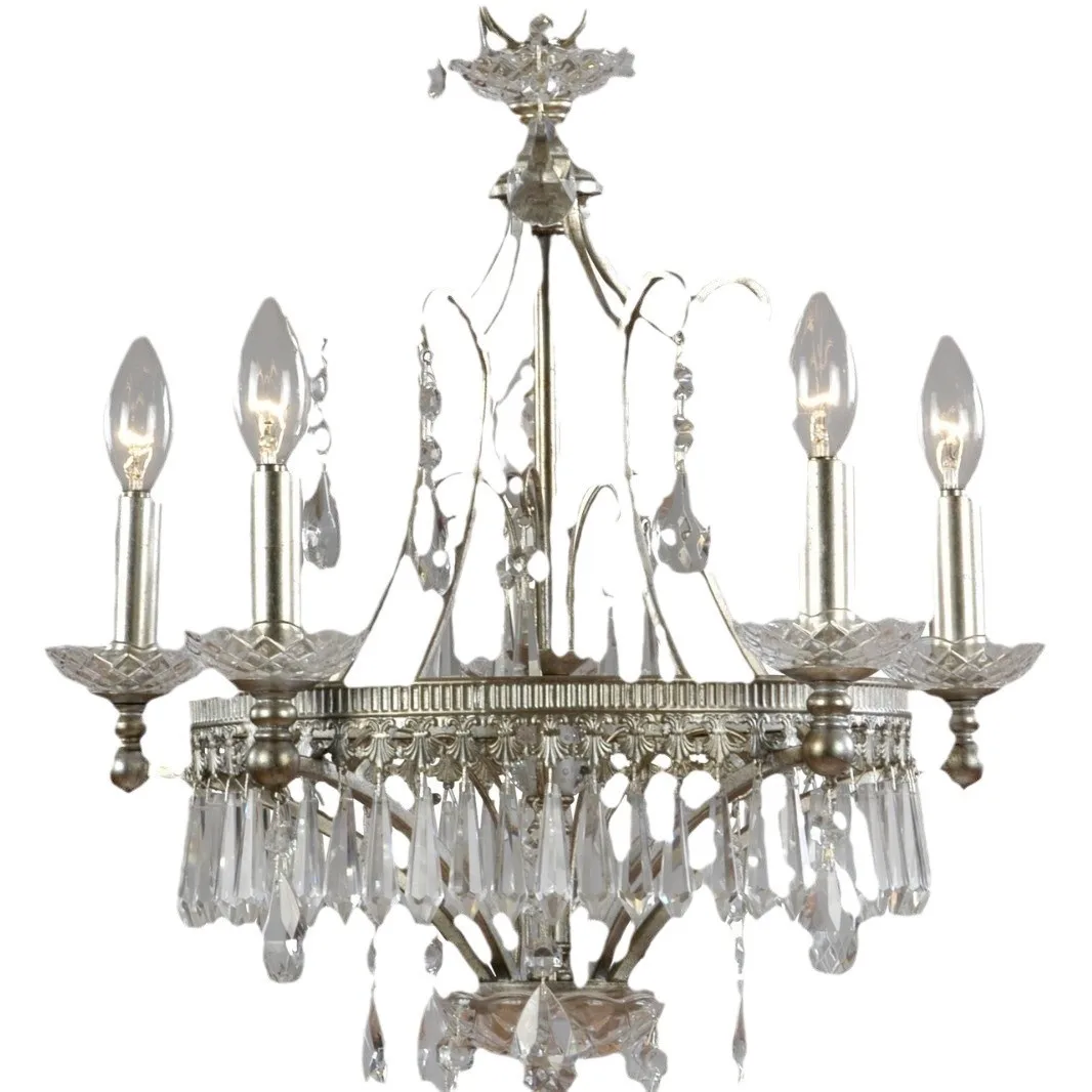 

Champagne, silver foil, crystal, chandelier, American, restaurant study lamp, villa
