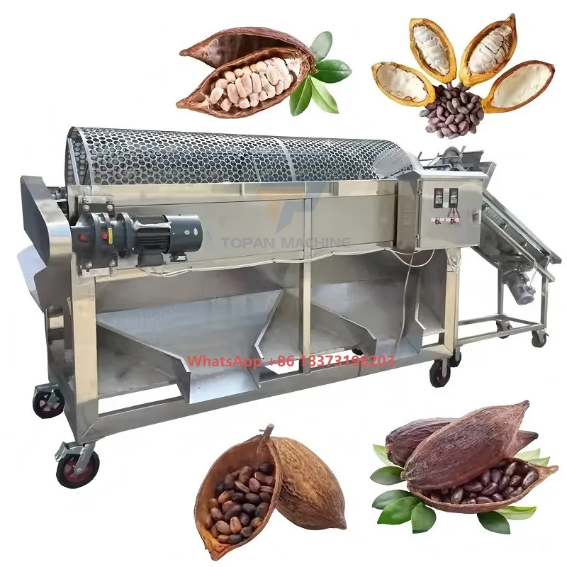 Breaking Machine/fresh Cocoa Pod Cracker Cutting Processing Equipment/cocoa Shell and Bean Separator Machine HJ-QF300