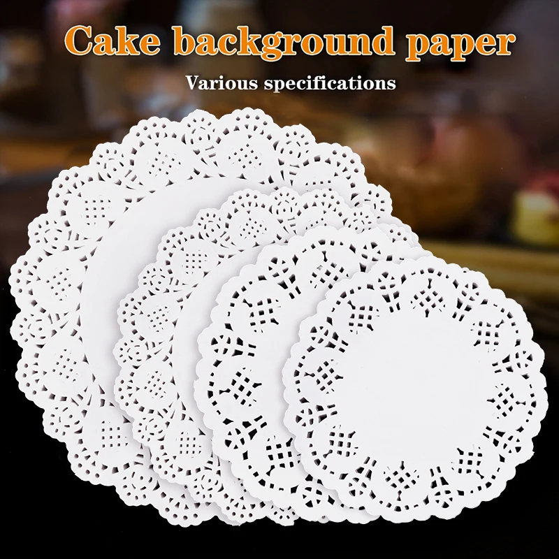 100Pcs Multi Size White Hollow Out Round Placemat Paper Doilies Doily Lace Dessert Cake Decoration Wedding Party Gift Decoration