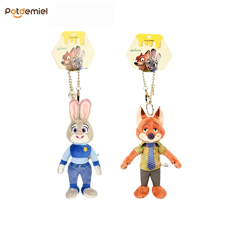 

Zootopia Cute Plush Keychain Soft Stuffed Animal Judy Hopps Nick Wilde Bag Pendant Backpack Decoration