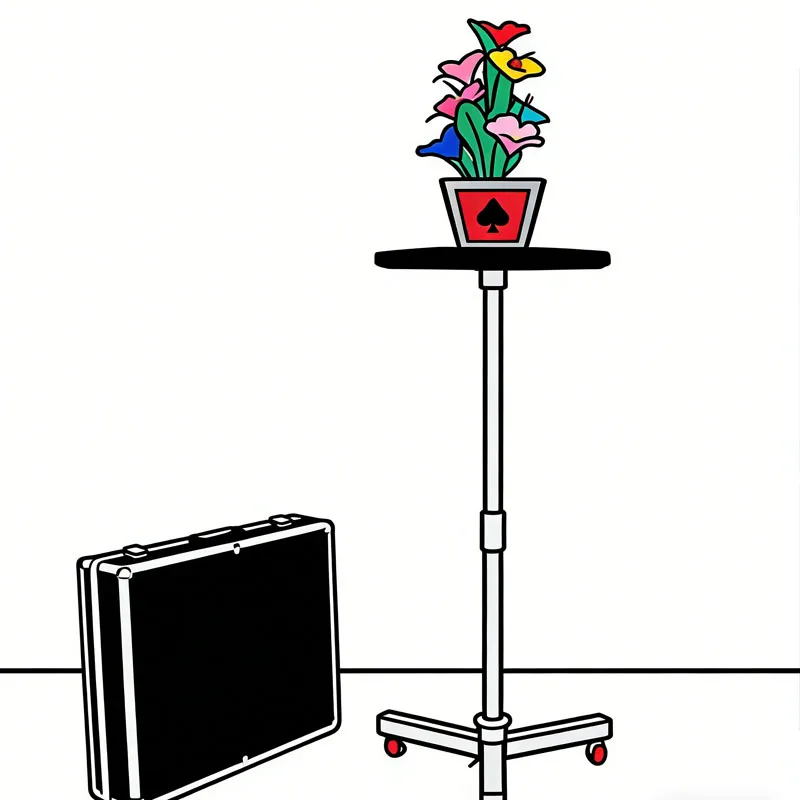 Potted Flower Vanishing Table Disappearing Vanishing Bouquet And Vase Professional Magician Table Illusion magic tricks prop