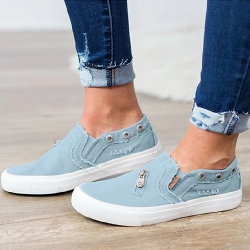 Slip-On Loafers Casual Shoes for Women Spring Autumn Ladies Flats Breathable Shoe Solid Color Round Toe Outdoor Chaussure Femme image 4