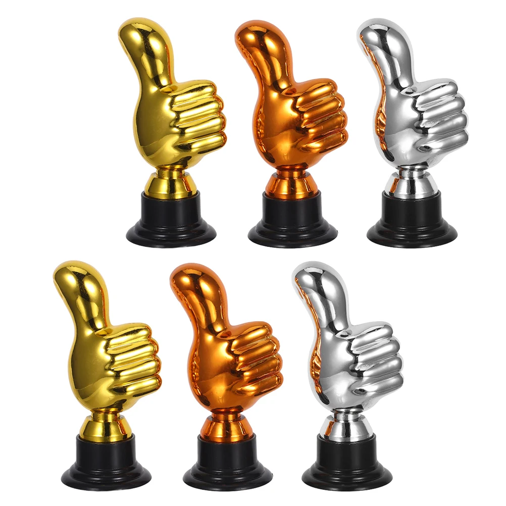 

6pcs Thumb Trophy Kids Plastic Award Mini Recognition School Nurse Office Participation Team Building Durable for Children