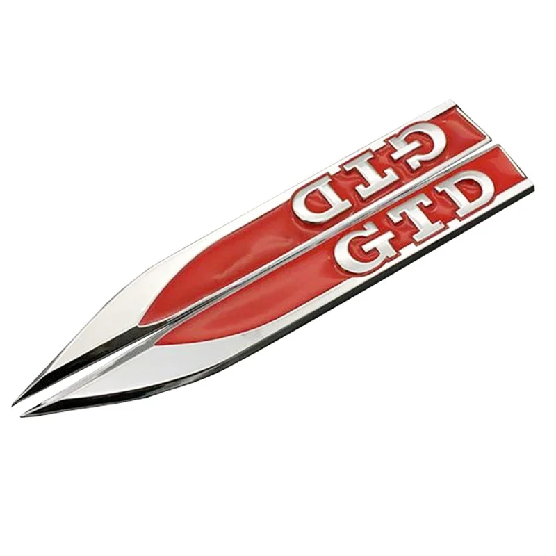 1Pair 3D Metal GTD Car Wing Right & Left Side Badge Fender Emblem Car Sticker for VW GOLF MK7 MK4 MK5 MK6 Label Car styling