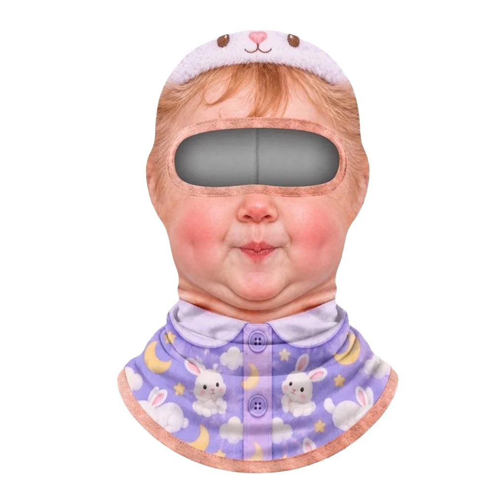 3D Face Printed Old Man Balaclava Face Mask face Print Pattern Full Coverage Funny Ski Mask Stretch Elastic Novelty Headwear