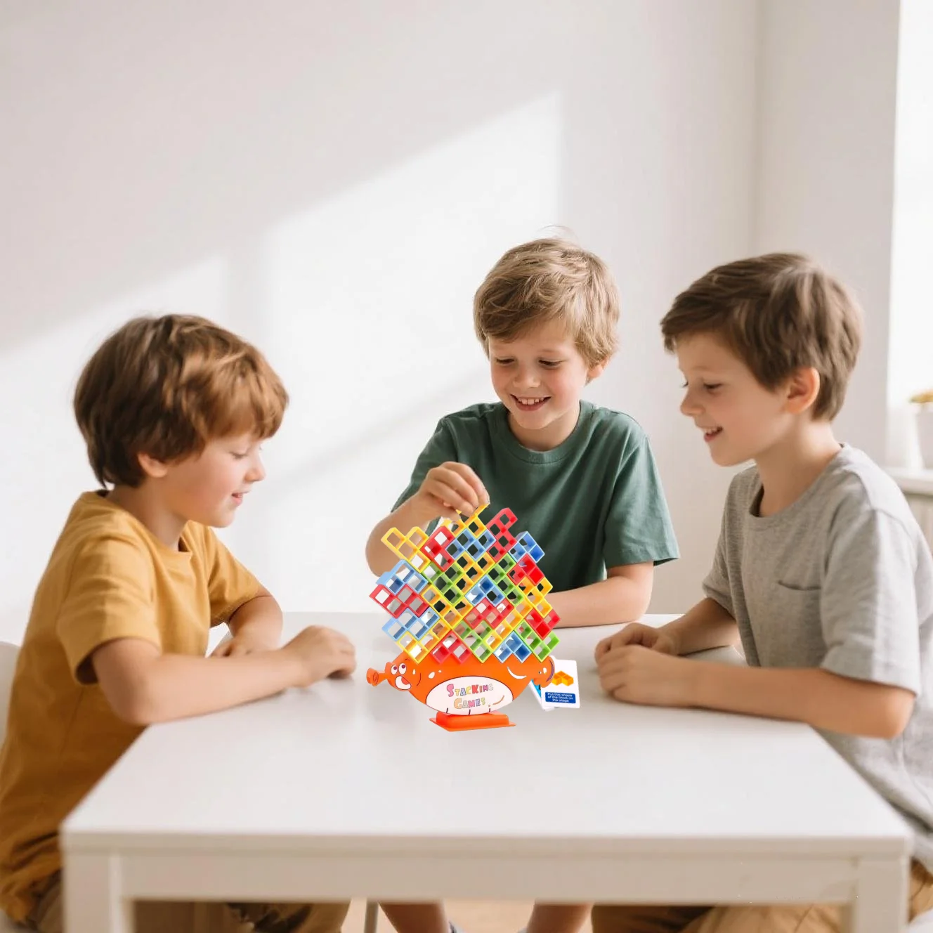 

Стратегическая штабелирующая настольная игра с блокировкой для юных мальчиков, настольная игра для многопользователей веселья для семьи, вечеринок, путешествий, творческих игр. Подарки