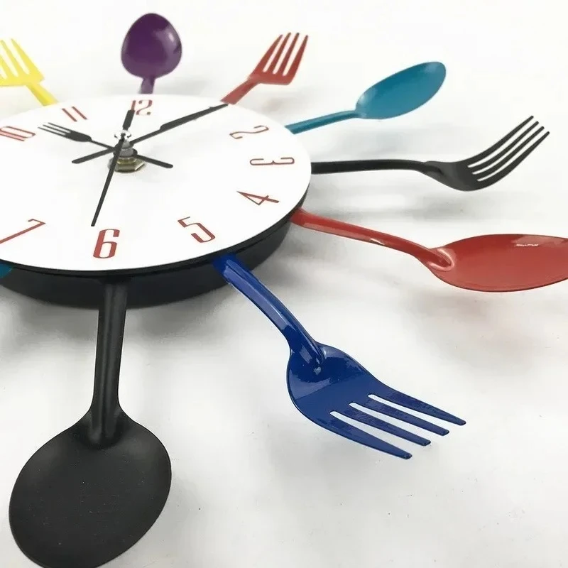 Creative Metal Wall Clock 12 Inch Minimalist Art Decor for Kitchen Restaurant Living Room Home Customized
