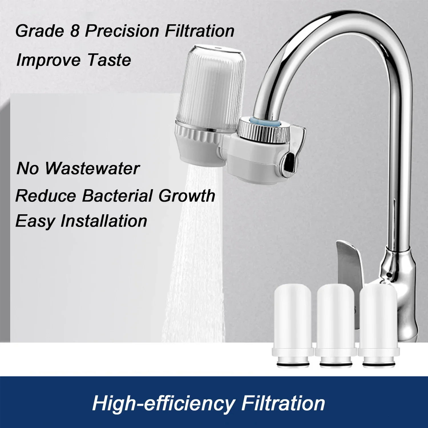 10 مستوى الترشيح الحنفية تصفية المياه صنبور المياه تصفية قابل للغسل السيراميك خرطوشة الترشيح صنبور تنقية المياه #4