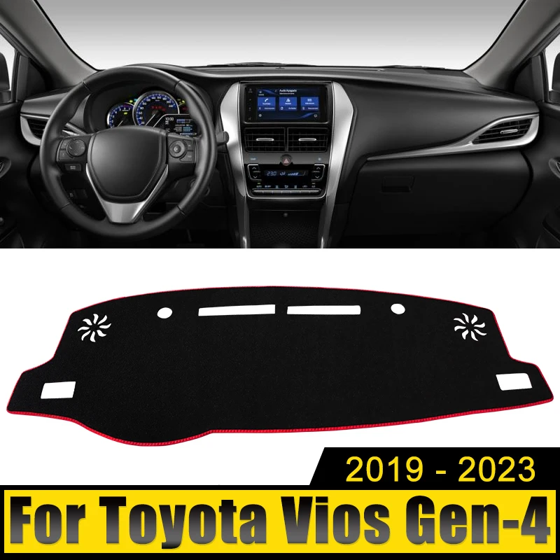 

Car Accessories For Toyota Vios Gen-4 2019 2020 2021 2022 2023 Dashboard Cover Avoid Light Pad Sun Shade Mats Anti-UV Carpets