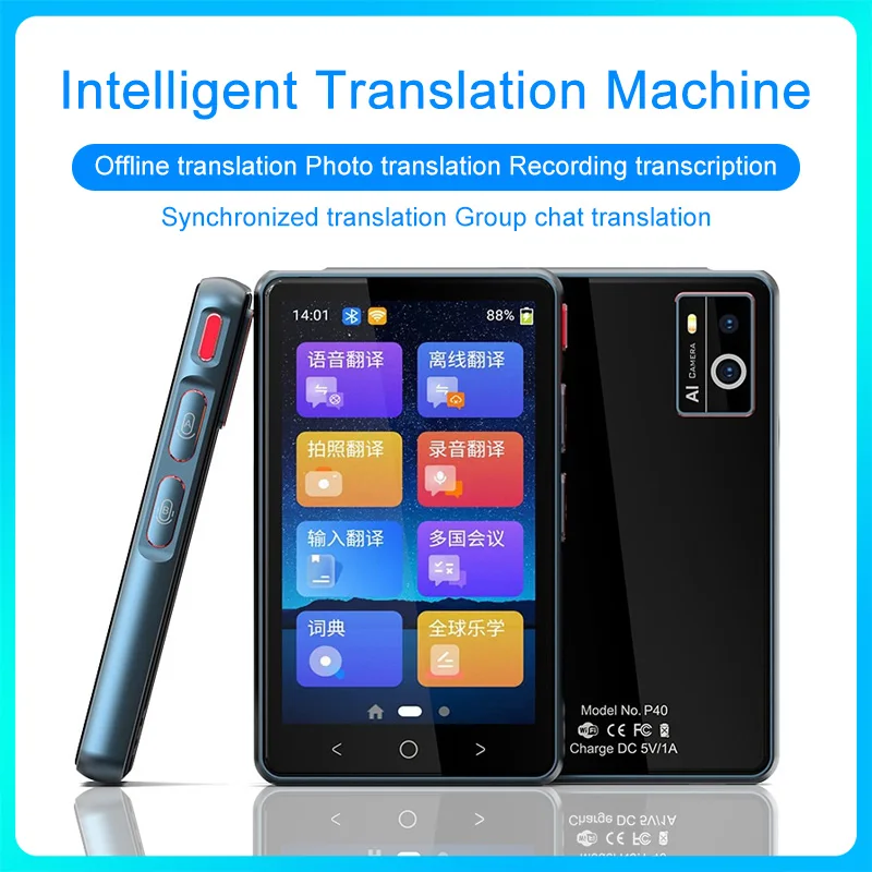 P40 Smart Translator 135 Global Languages Voice Intelligent Online Translation Machine Offline Multilanguage Speech Translate