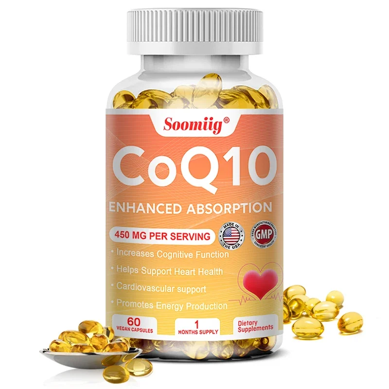 Soomiig Organic Ultra High Absorption COQ10 Coenzyme Q10 Blood Vessels&Heart Health Blood Pressure Balance for Old People